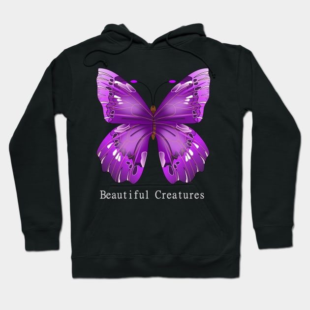 Purple Butterfly - Beautiful Creatures - Butterflies Hoodie by PlanetMonkey